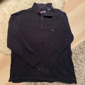 Chaps Navy Blue Quarter Zip Pullover Size L
